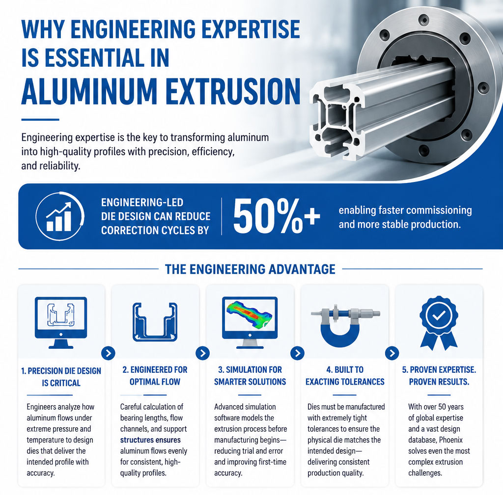 Aluminum extrusion engineering UAE Infographic